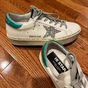 Golden goose hi star platform size 7